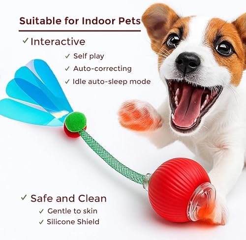 Miniatura 6 de Juguetes para gatos interactivos para interiores, juguete automático de bola de juego automático para gatitos, gatos y perros adultos aburridos,