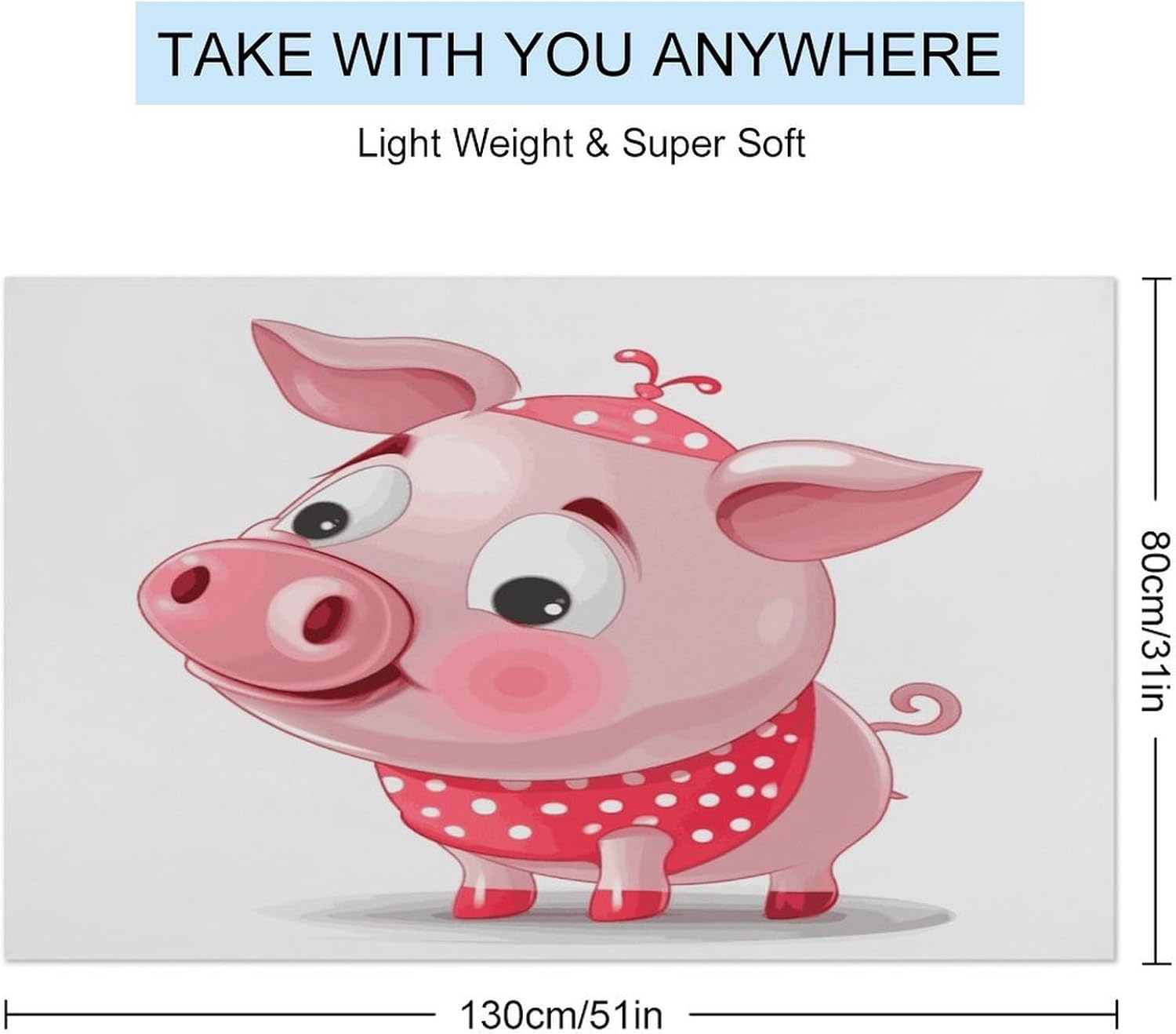 Swimming Towel, Piggy Printed Fashion Towel,Portable Towel,Durable Towel