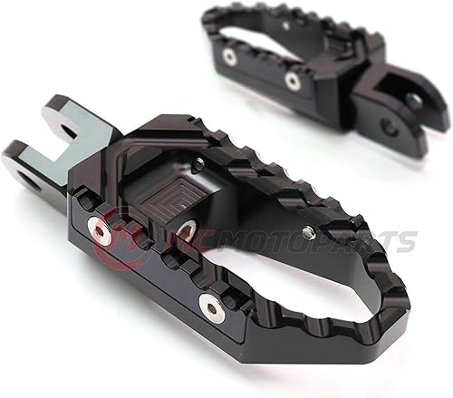 Miniatura 2 de MC MOTOPARTS Estriberas negras delanteras anchas CNC Touring compatibles con MT-07 MT-09 13-18 YZF R3 15-18 MT-10 16-19 2020 2021