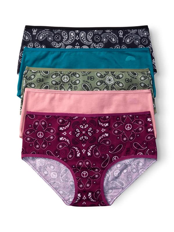 happy nation Girls 5 Pack Cotton Brief Underwear