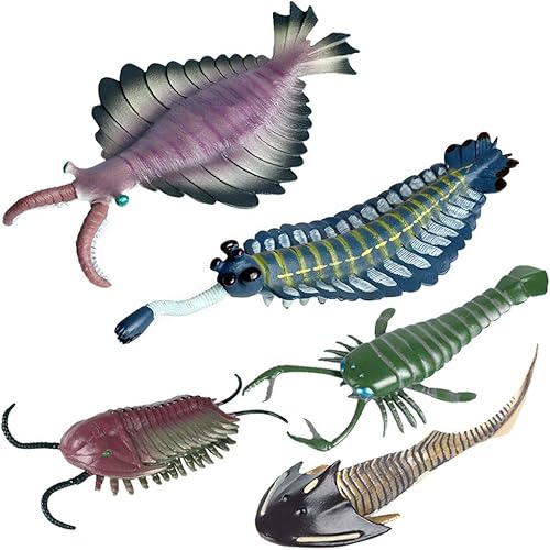 Flormoon Figuras de animales 5 piezas de plástico realista Cambrian Ancient Organism Set incluye anomalocaris, Opabinia, etc. Science Project,