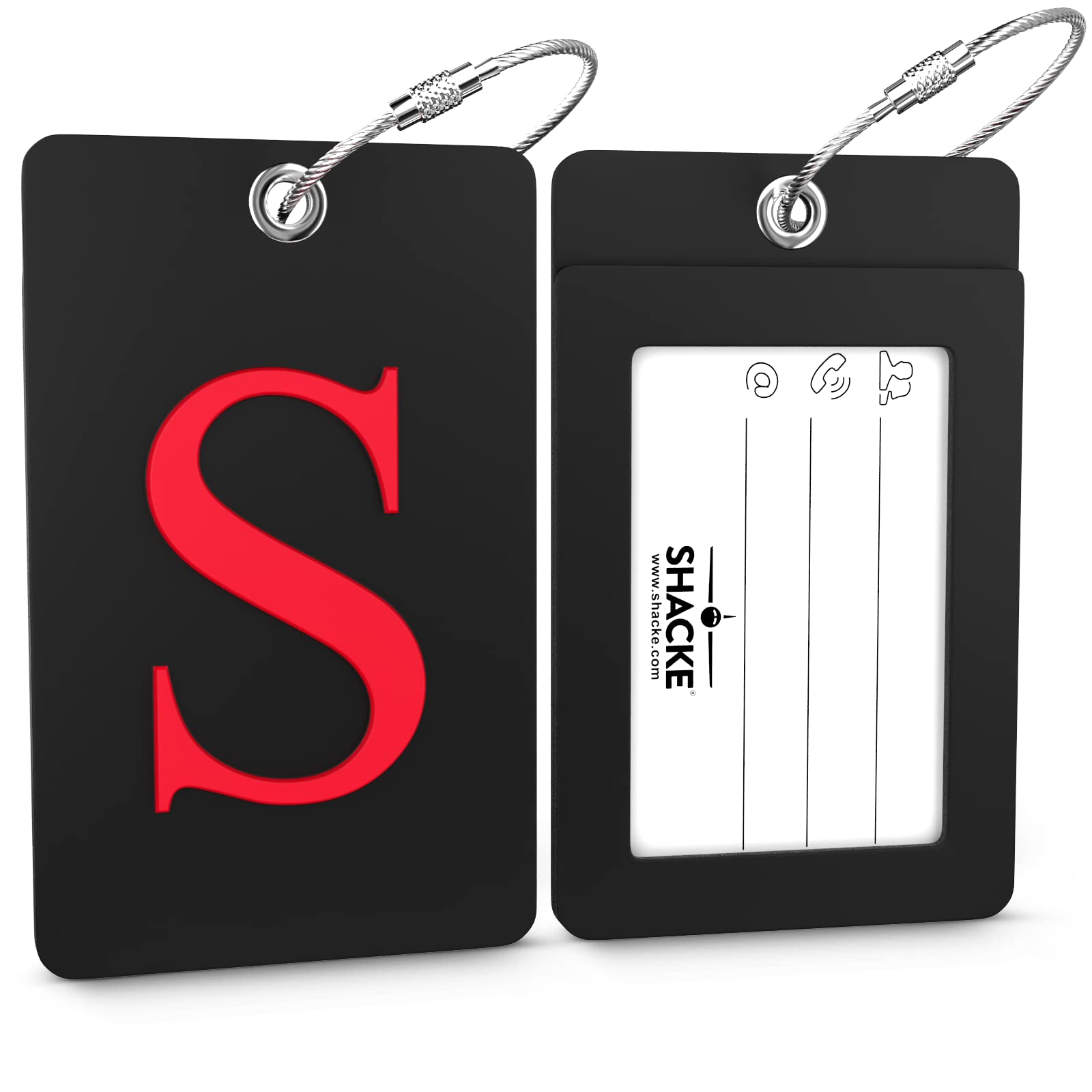 Amazon.com | Shacke Luggage Tag Initial - Fully Bendable Tag w