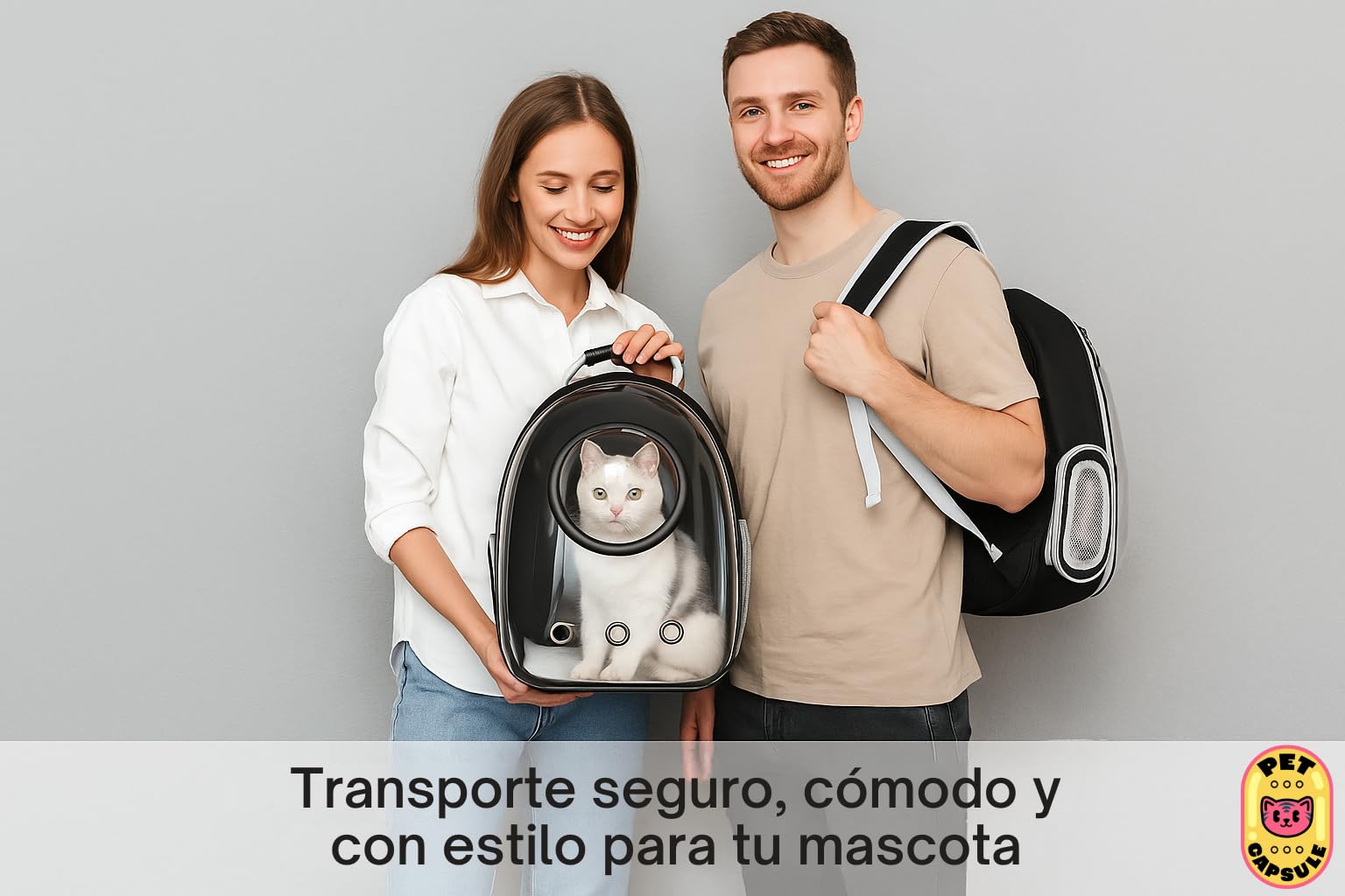 Sac à dos capsule pour animaux de compagnie | Sac à dos bulle transparent pour chats et petits chiens | Transport respirant approuvé par les compagnies aériennes | Voyages, promenades et