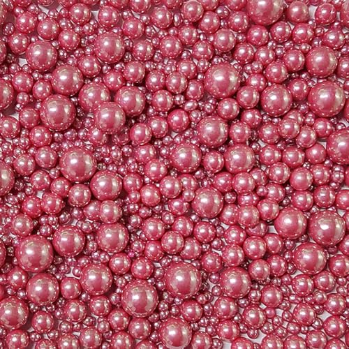 Image of Edible Rose Gold Sugar Pearls Candy Sprinkles 120G / 4.23Ounce Baking Cake Sprinkles Cupcake and Cake Topper Cookie Decorations Wedding Party Valentines Halloween Christmas Supplies