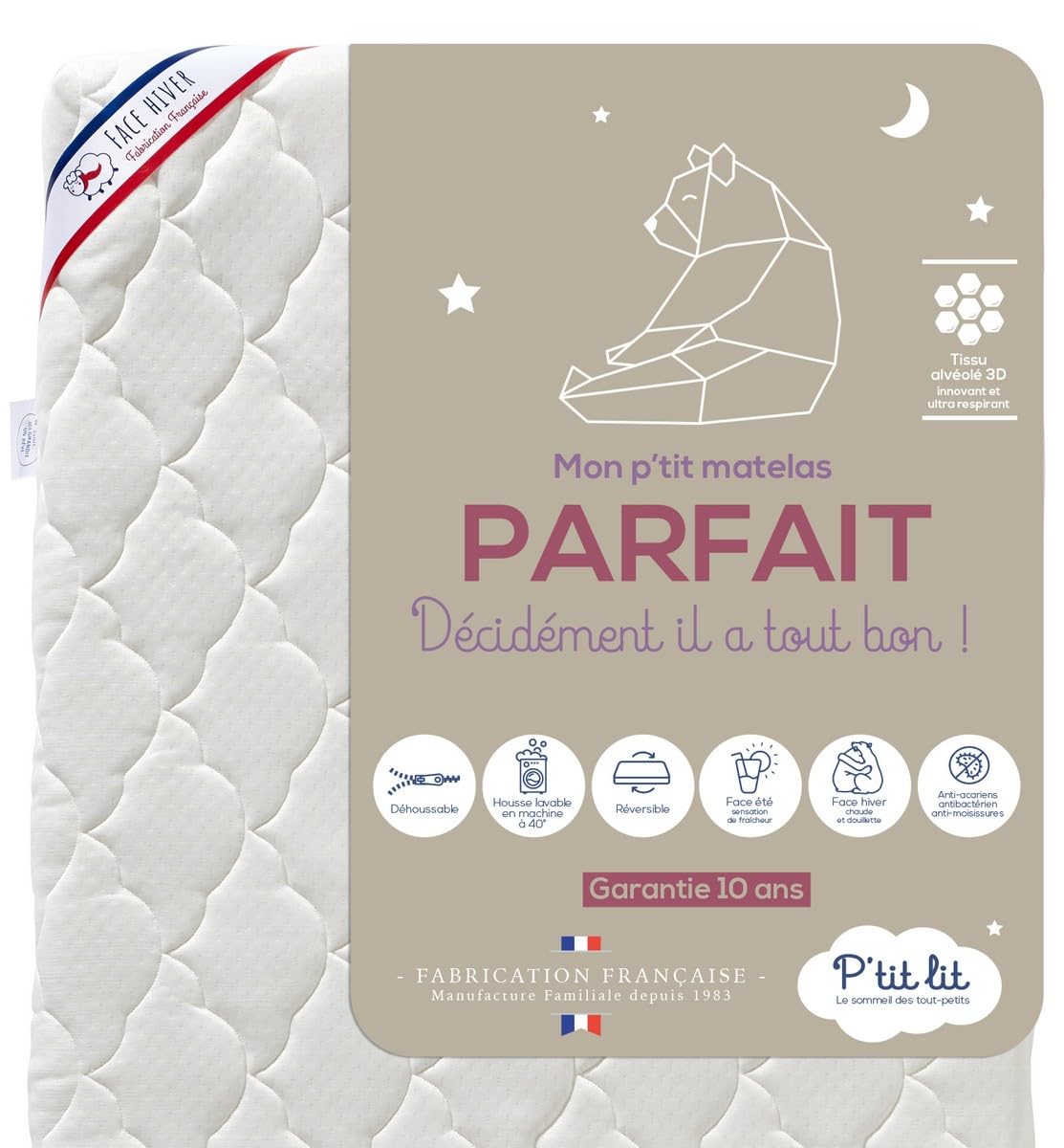 P'tit Lit - Matelas de Voyage Bébé - Pliant - 60x120 cm - Imperméable - Déhoussable - Pliable P'tit Lit - Matelas de Voyage Bébé - Pliant - 60x120 cm - Imperméable - Déhoussable - Pliable