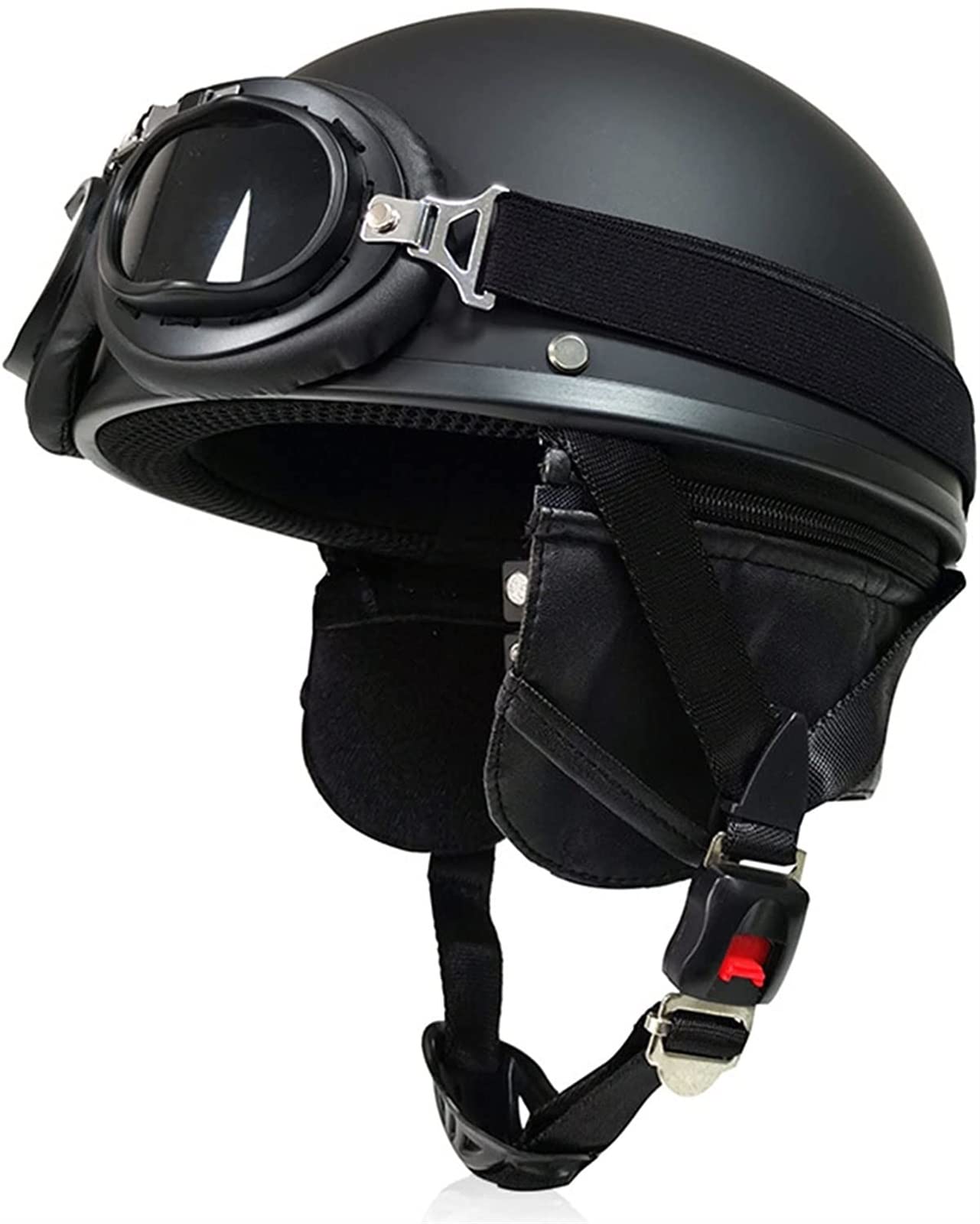 Duitse stijl retro Motorfiets halve helm ECE/DOT goedgekeurde Retro Open Helm Street Bike Helm Bromfietshelm voor Scooter Cruiser Chopper B,XL=61-62CM