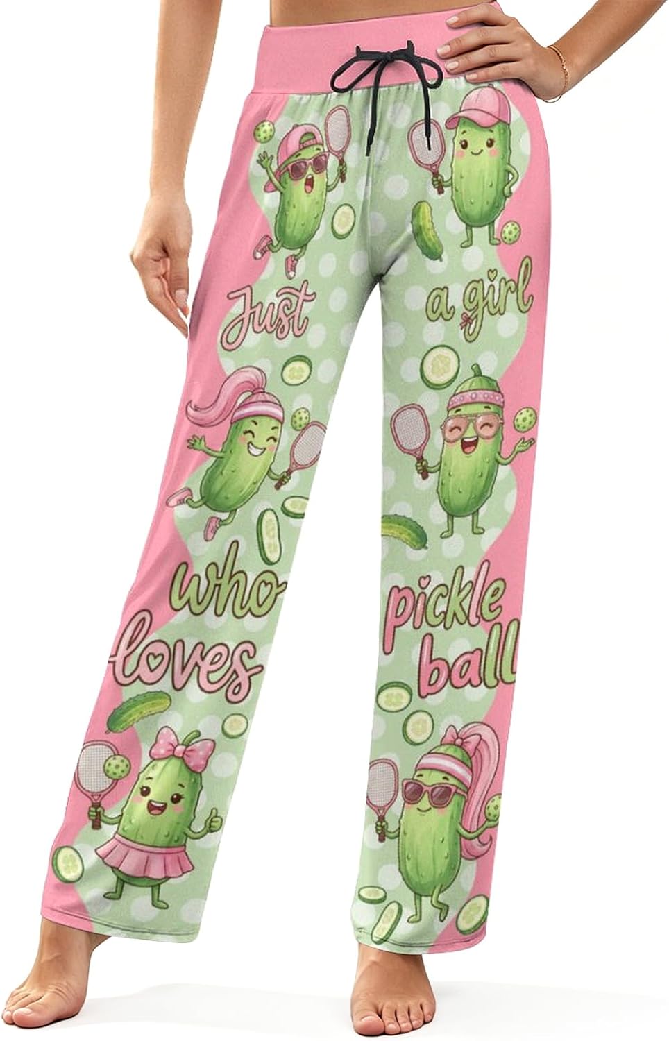 Womens Funny Lounge Pajama Pants with Pockets, Soft Sleepwear