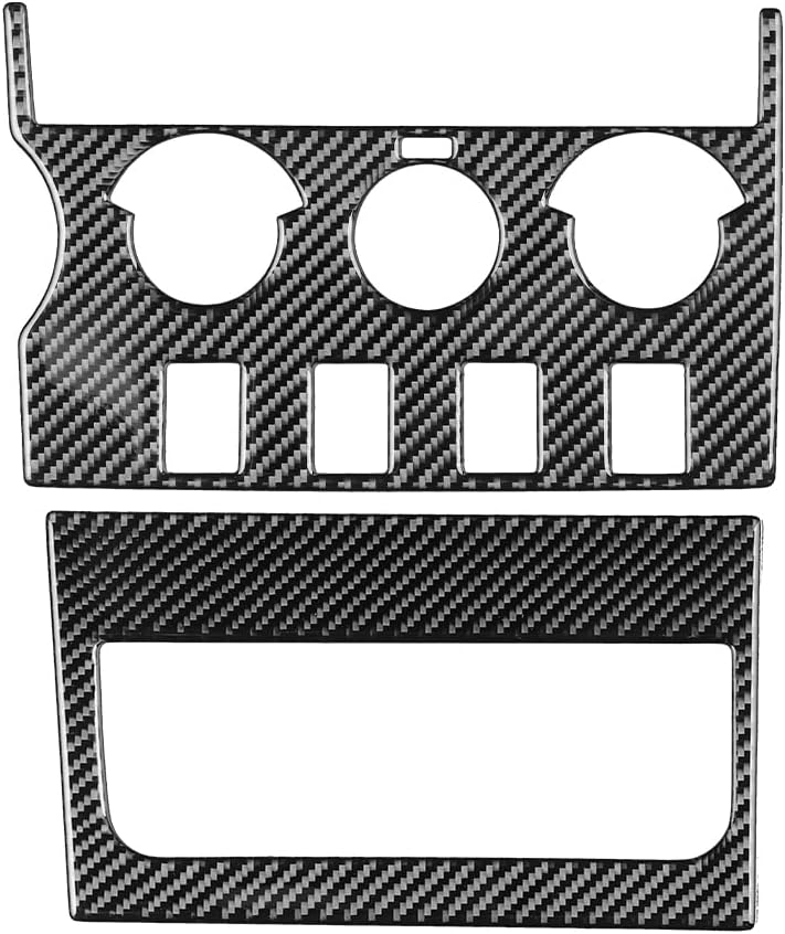 Real Black Carbon Fiber Car Dashboard Central AC Climate Multimedia Control Panel Sticker Set Auto Interior Accessories Compatible with Toyota Tundra(XK50) 2007 2008 2009 2010 2011 2012 2013-B