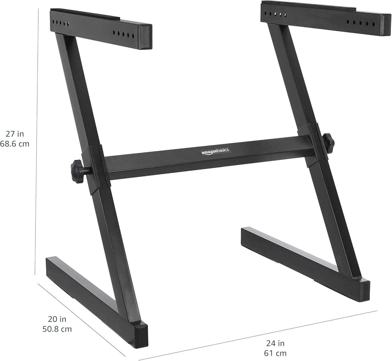 Diagram showing dimensions of the keyboard stand