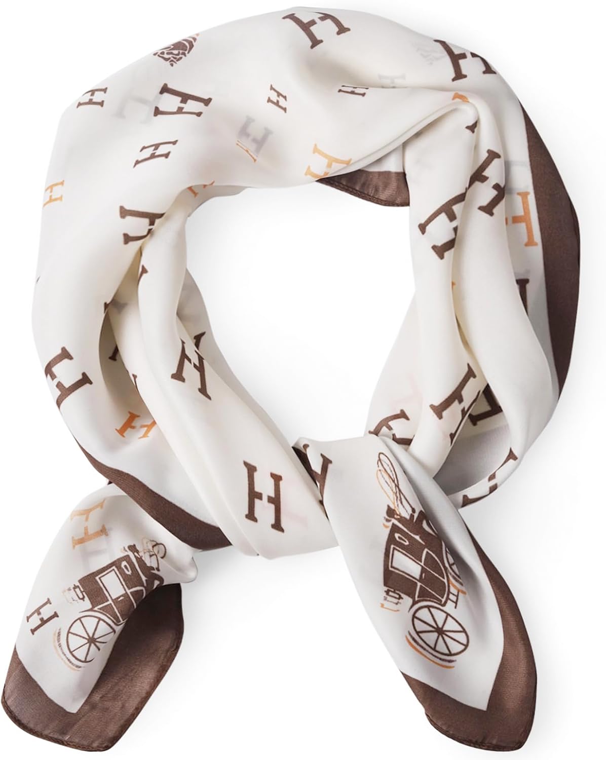 EXTREE Fashion Silky Satin Headscarf for Women Girls: Exquisite Pattern Lightweight Silk Graceful Scarfs 27.5 x 27.5 inches