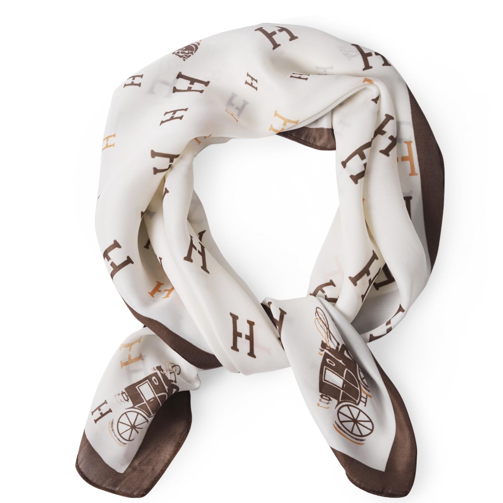 EXTREE Fashion Silky Satin Headscarf for Women Girls: Exquisite Pattern Lightweight Silk Graceful Scarfs 27.5 x 27.5 inches