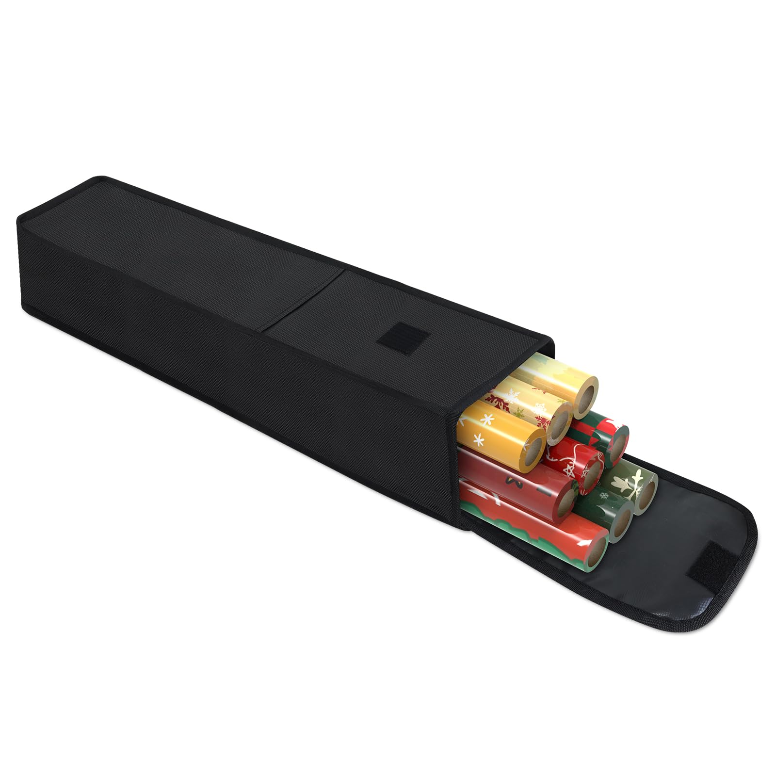 Gift Wrapping Paper Organizer Storage Bag Containers 600D with Pocket and Handles, 31" x 5.5" x 5.5", Black