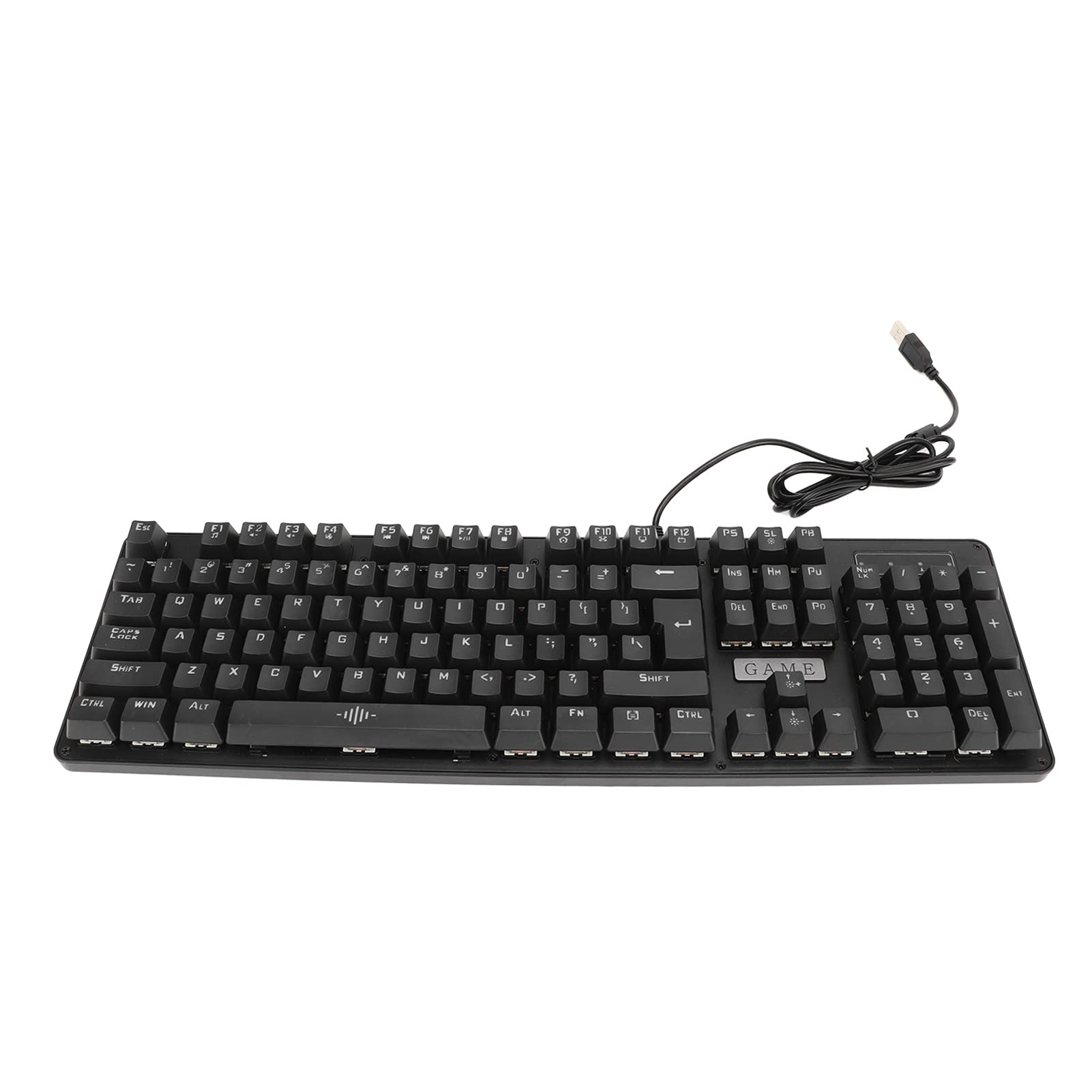 Mechaniczna Klawiatura do Gier Podświetlany na Niebiesko Przełącznik RGB do Komputera 104 Klawisze Ergonomiczna Konstrukcja do Akcesoriów Komputerowych Materiał ABS