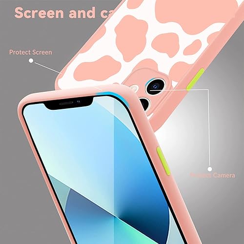 Miniatura 5 de SUBESKING Funda para iPhone 78SE 2020 con estampado de vaca rosa, parte trasera de policarbonato duro mate translúcida con bonito diseño de patrón