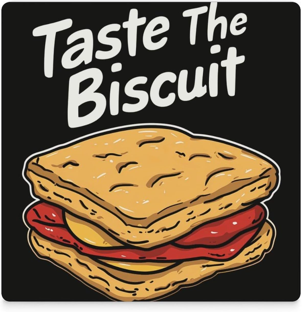 Taste The Biscuit Ceramic Coasters Set Square Drink Coasters Table Coaster for Kitchen Desktop Decor