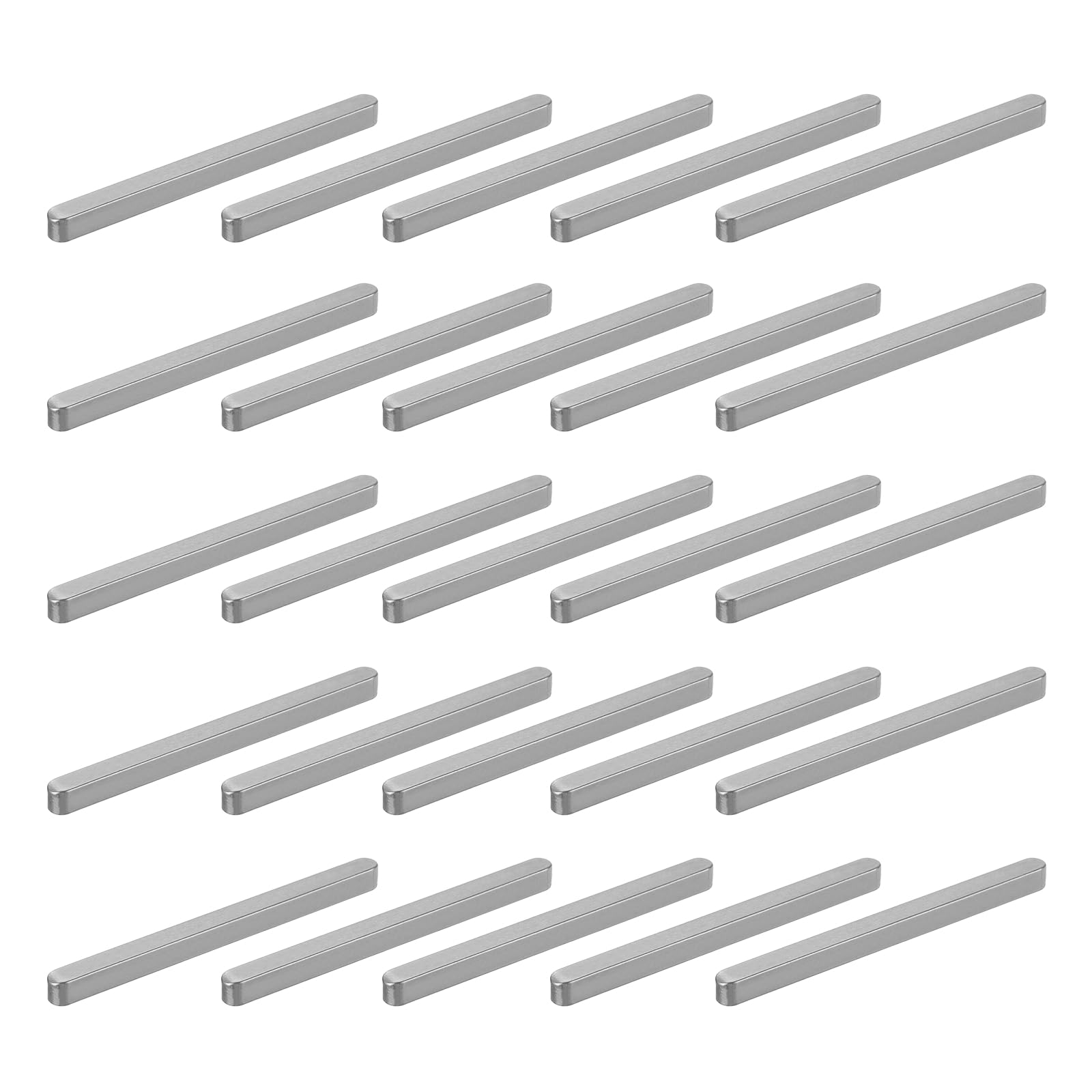 QUARKZMAN 20 Pcs Clavettes Parallèles À Extrémités Arrondies, 90x6x6mm En Acier Au Carbone Pour Arbres De Transmission Assortiment De Clavettes Pour L'Industrie Des Fixations Mécaniques