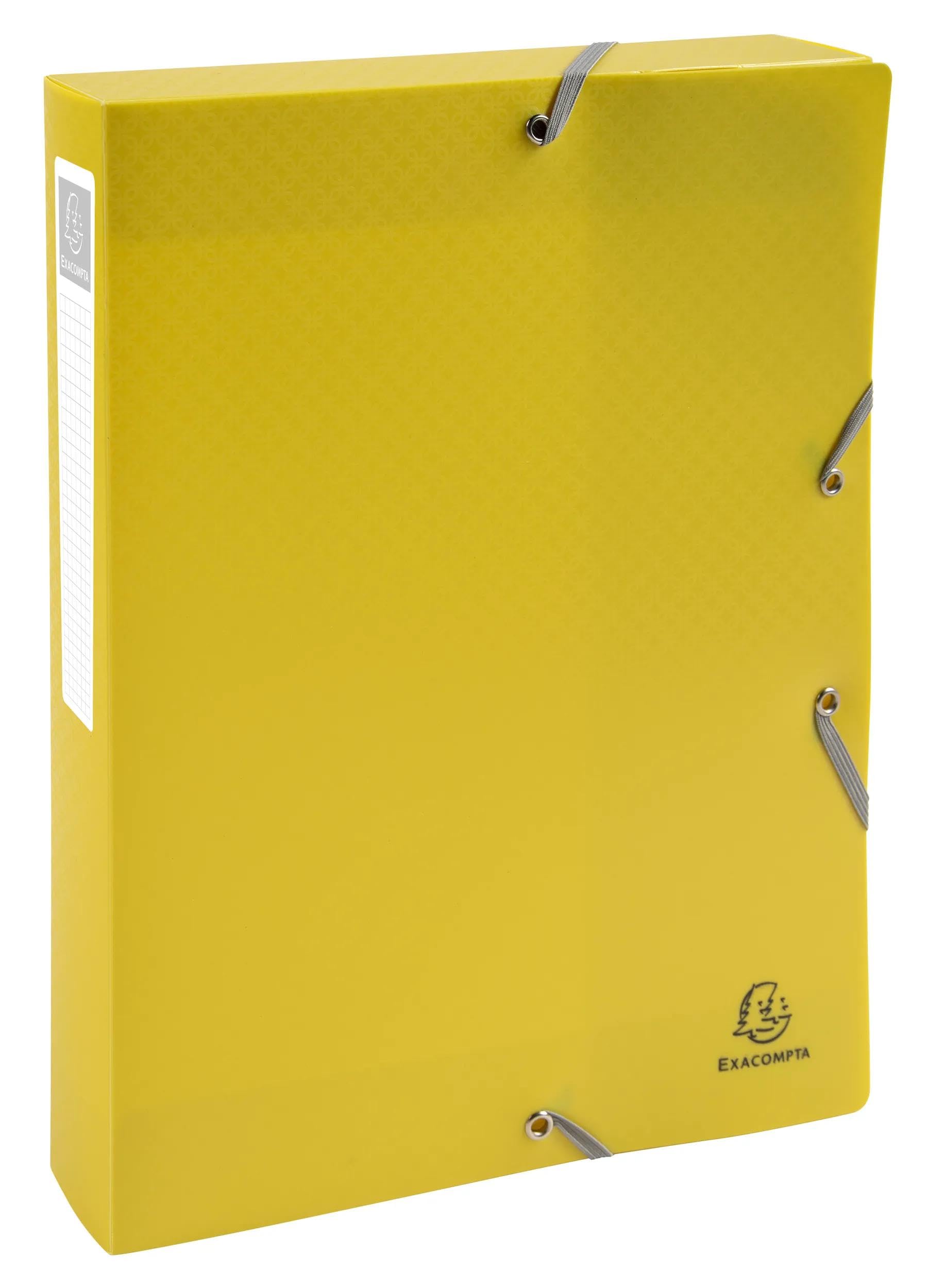 Exacompta - Rif. 59190E - 8 scatole di archiviazione con elastici Forever Young - in polipropilene riciclato - dorso 4 cm - dimensioni 25 x 33 cm - per formato A4 - consegnate montate