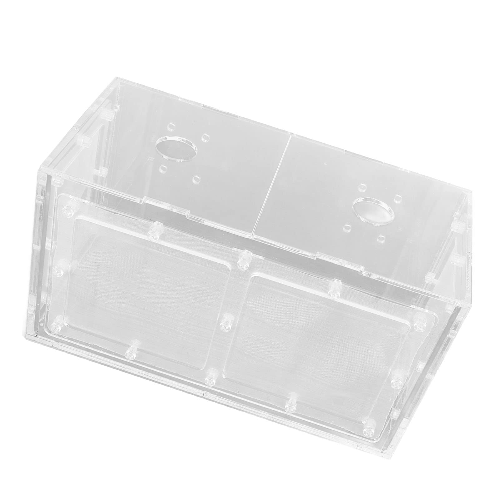 Caja de Aislamiento para cría de Peces Incubadora de Tanque de Peces Lateral de Malla Transparente para Peces pequeños Material acrílico de Primera Calidad con Gancho Ajustable (20 * 10 * 11CM)