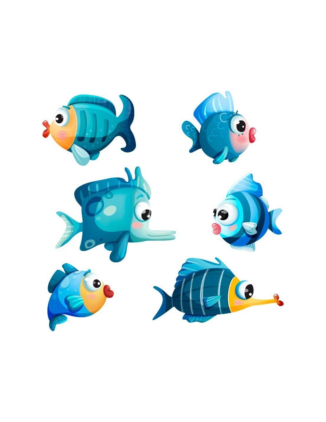 Stickers de la mer et grands poissons bleus pour transformer la salle de bain