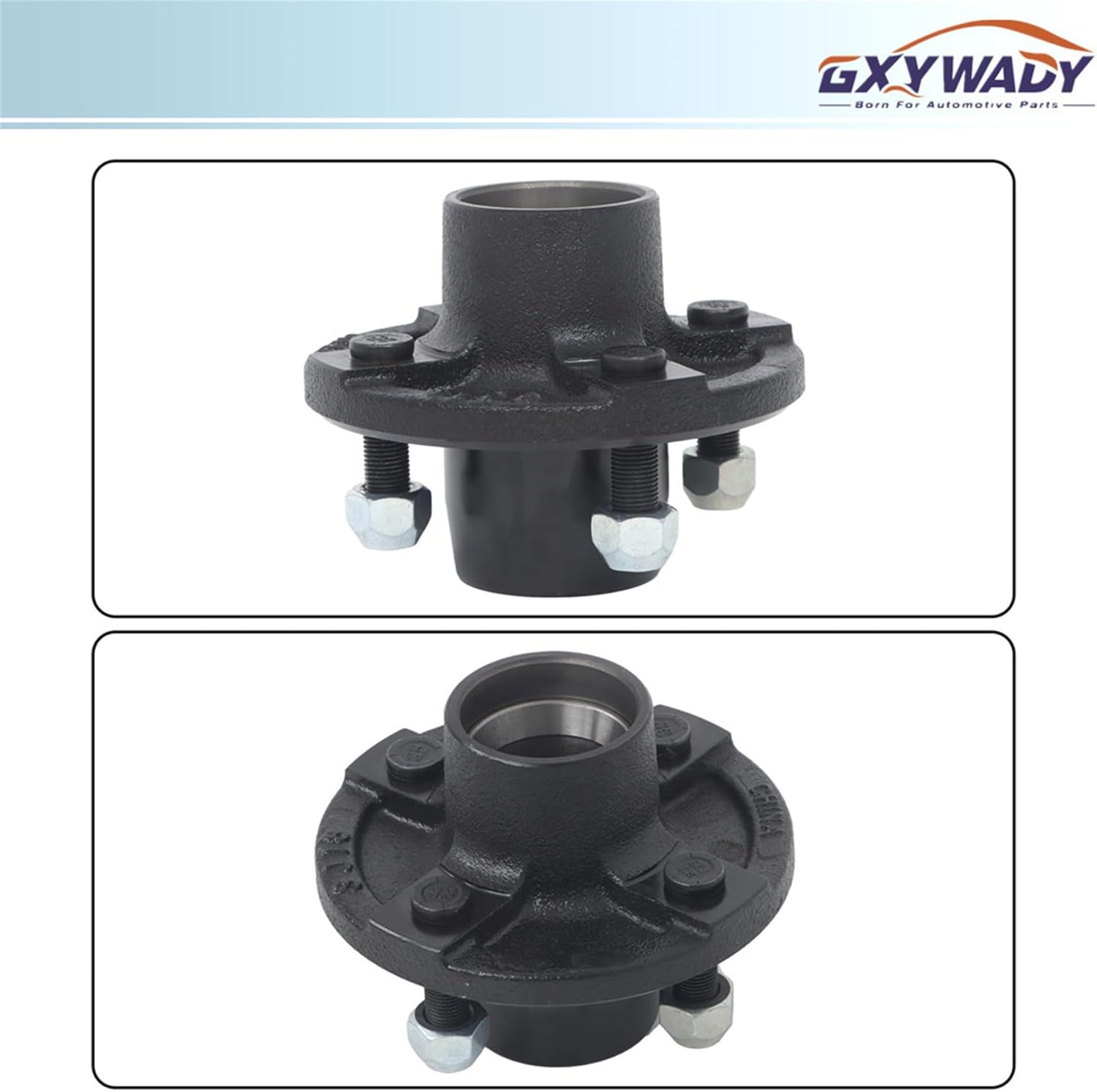 GXYWADY 4 on 4 Inch Trailer Hub with Trailer Bearing Kit Replacement for 2000 lbs.1 Inch or 1.0625 Inch Spindle