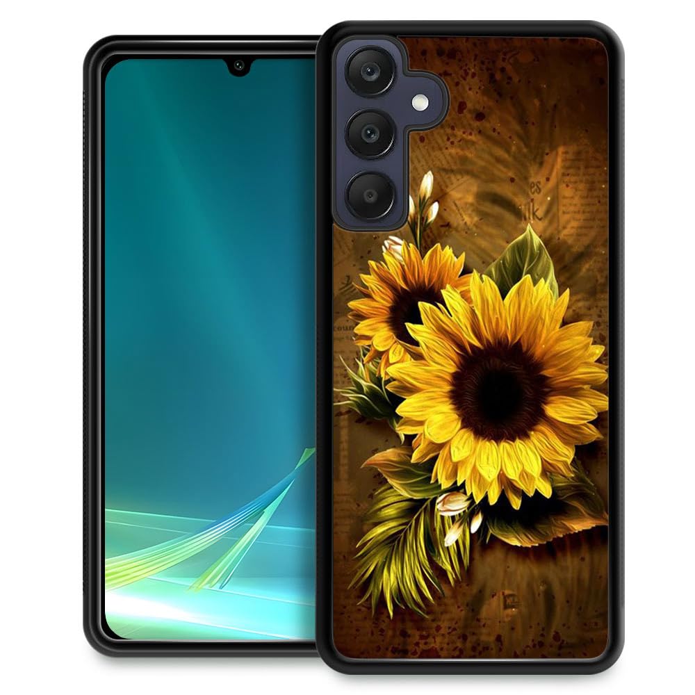 DAIZAG Compatible with Samsung Galaxy A25 5G Case,Vintage Sunflower Soft TPU Scratchproof Shockproof Buffer Protective Shell Case for Samsung Galaxy