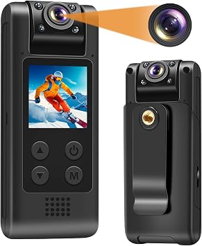 True 4K Compact Camera Handy Camera Shake-Free Recording Body Camera Video Camera 1.3-Inch LCD Screen 180  Rotatable Lens 120  Wide Angle 256GB Photo Capture Loop Recording Motion Detection