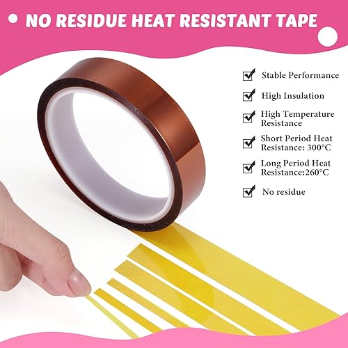 Miniatura 3 de Kosiz Juego de 20 dispensadores de cinta térmica, 6 cintas térmicas de varios tamaños para sublimación, 2 guantes de prensa resistentes con golpes