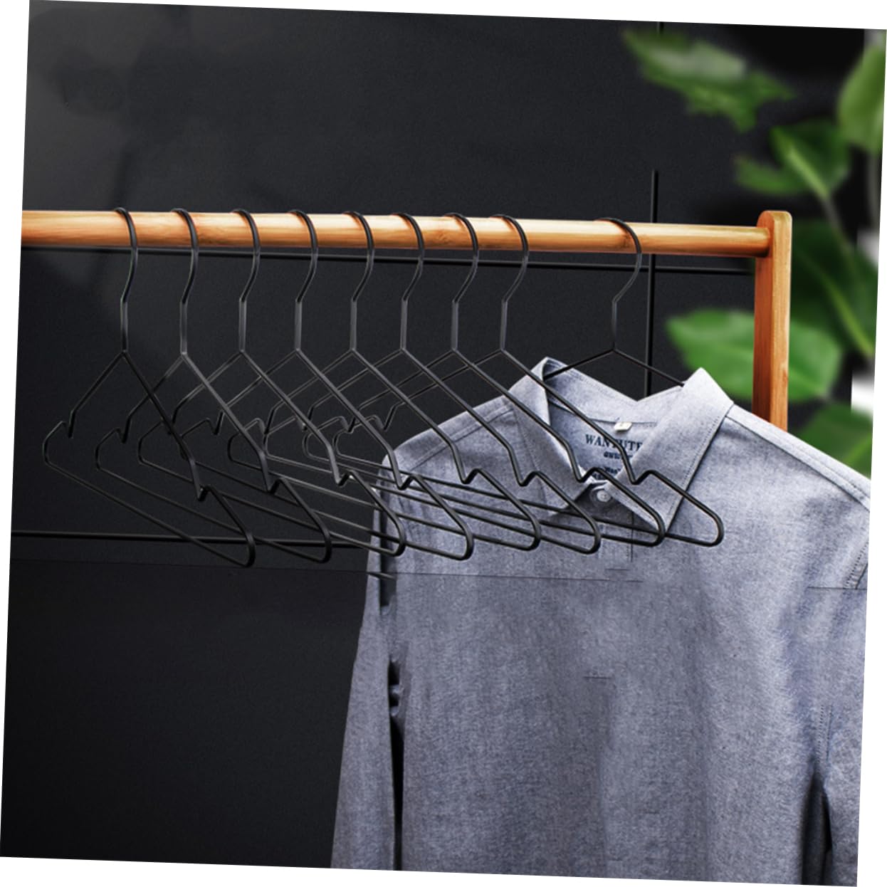 Levemolo 5pcs Home Hangers Clothes Rack Coat Hangers Clothes Suit Hangers Wire Cloth Hanger Trouser Hanger Thickened Hangers Clothes Hanging Racks Notched Hangers Metal Hangers Black