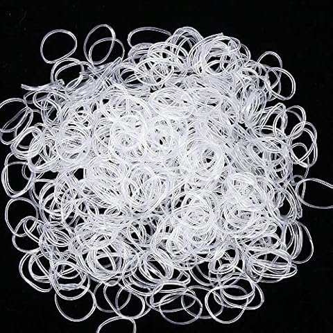 600pcs Elastic Hair Ties,Hair Bobbles, Plaiting Bands, Mini Hair Rubber Bands, No Crease Soft Hair Bands, Hair Accessories for Kids Girls Women, Wedding Hairstyle(Clear) Cover