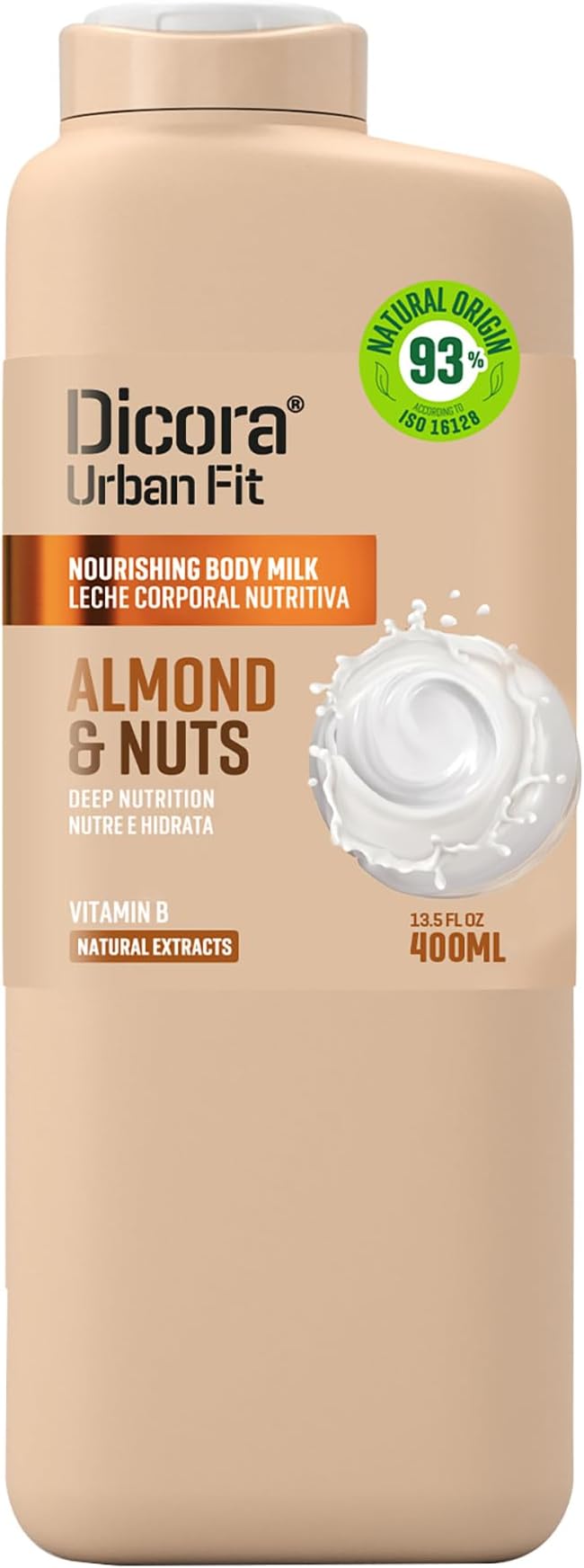 Dicora UrbanFit Urban Fit Body Milk Vitamin B - Dry Skins, Almond & Nuts, 400 ml