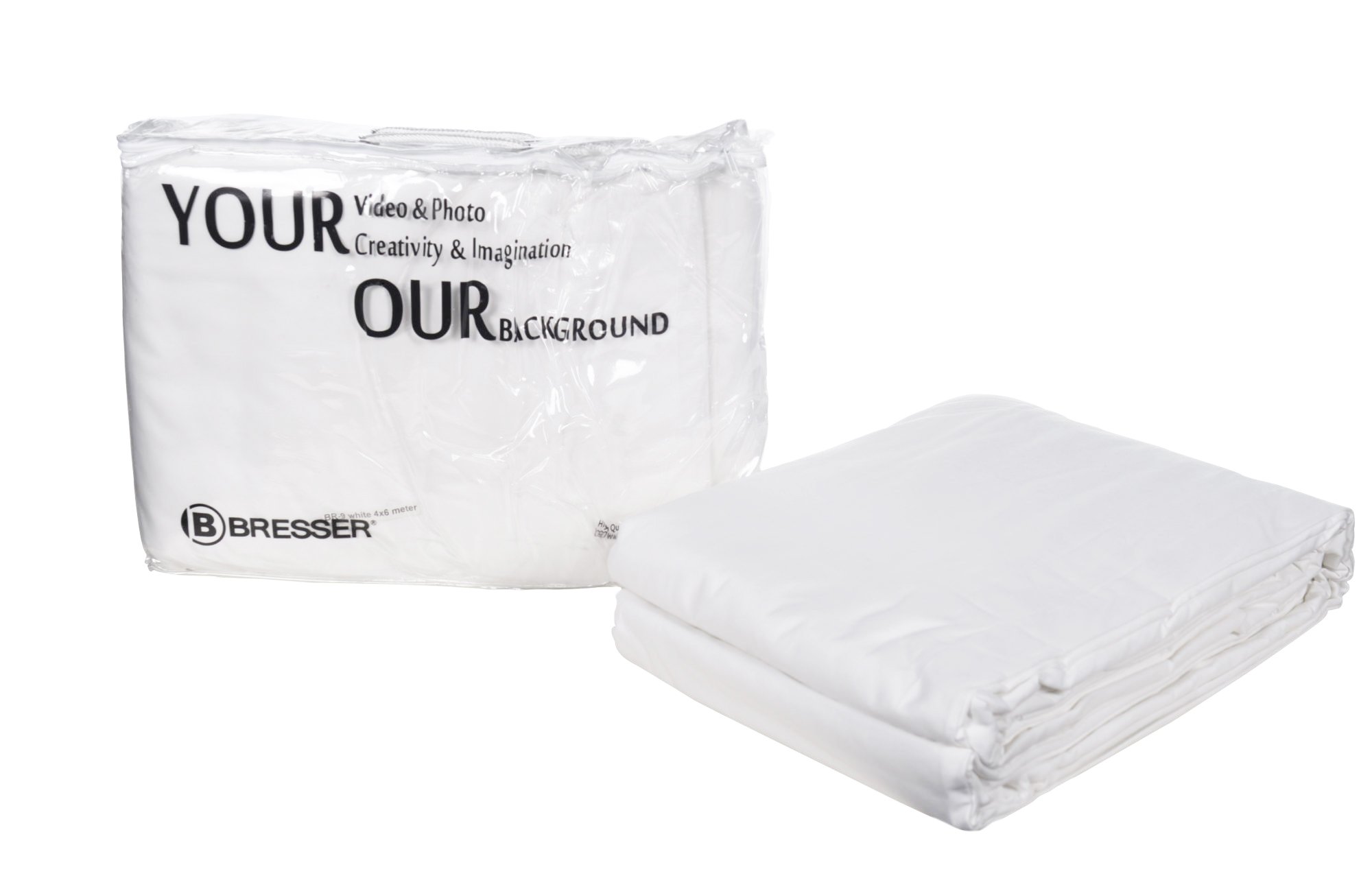 Bresser F001311 Cotton Photo Studio Backdrop White 4 x 6 m