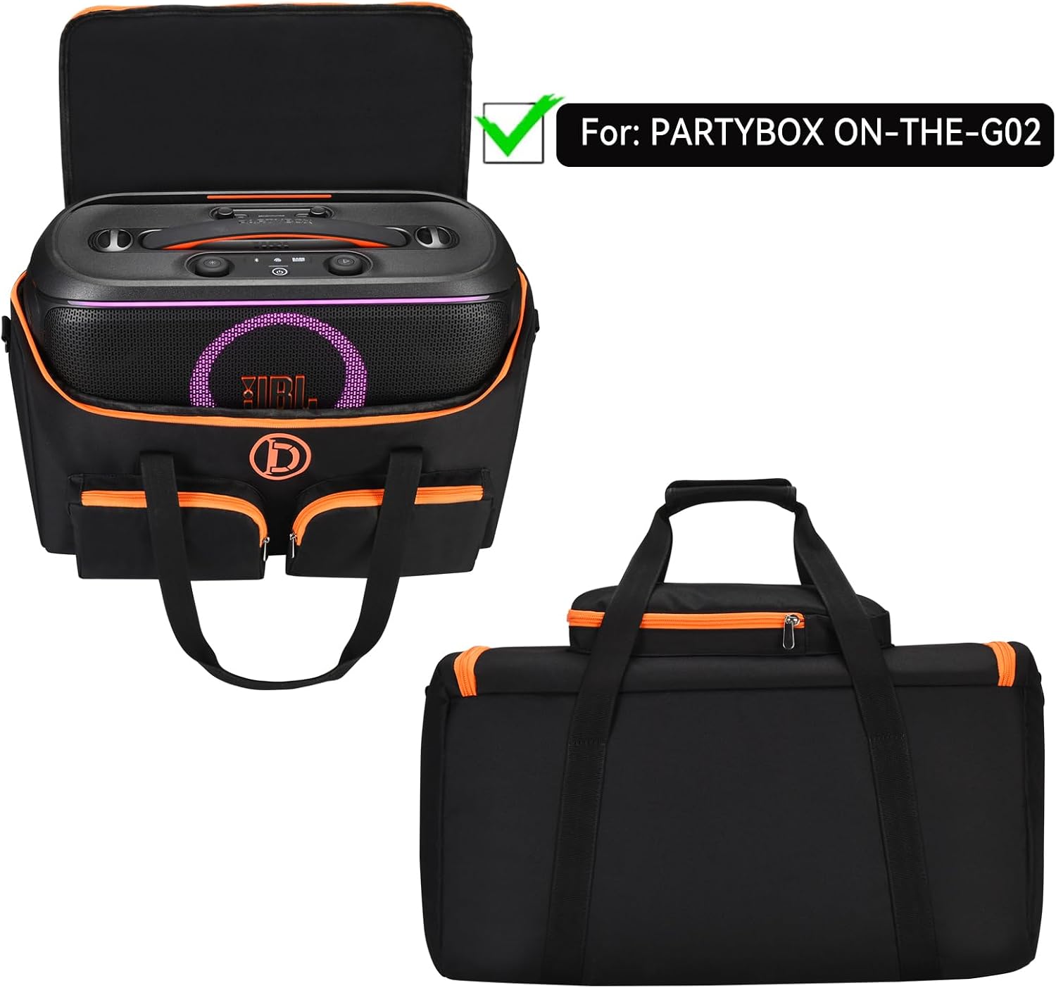 Travel Case Tote Bag for JBL PartyBox On-The-Go 2 Essential/PartyBox On-The-Go 2 Portable Party Speaker,Multifunctional Storage Bag Portable Party Speaker, Case Only,No Shoulder Strap