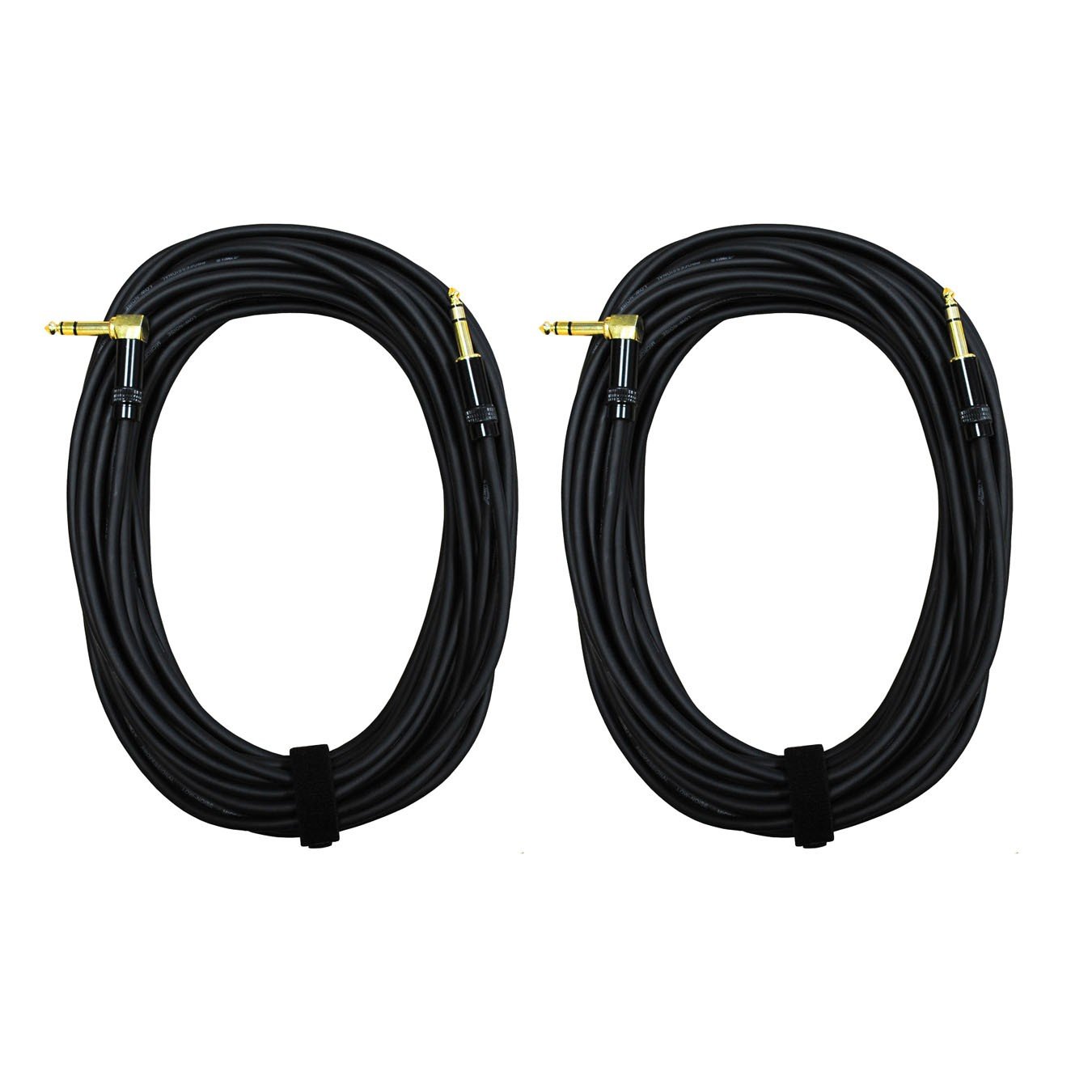 Audio 2000 E 1/4 "a 1/4" TRS de ángulo recto TRS Cable (2 unidades)