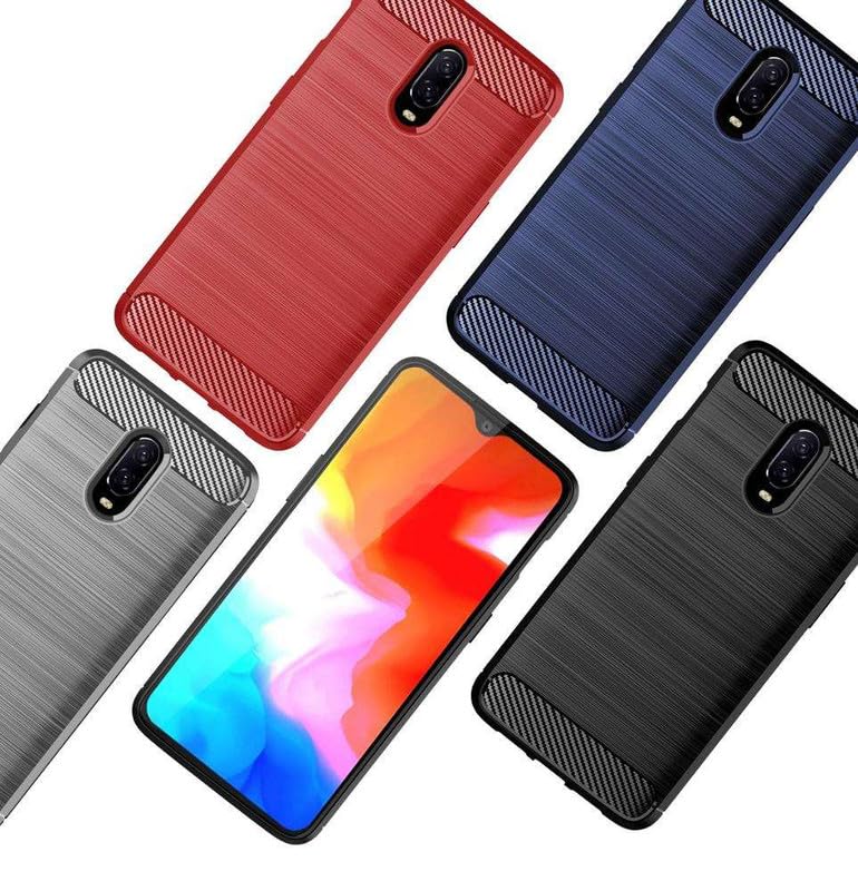 Image of Hybrid Carbon Fiber Back Case for OnePlus 7 / 6T (Blue)