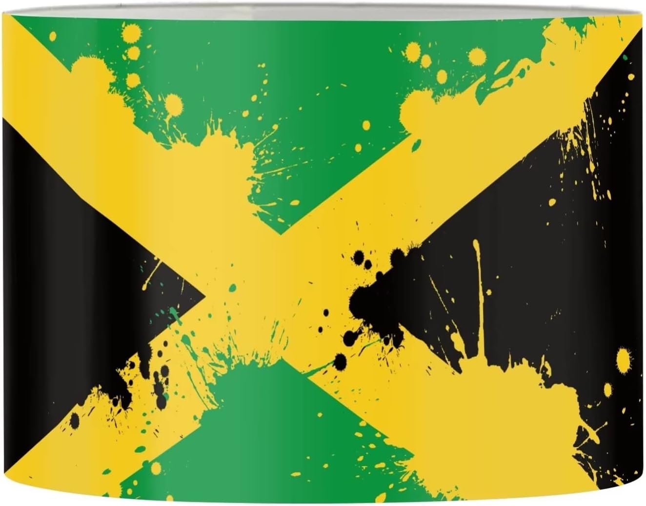 FKELYI Jamaica Flag Print Drum Lampshade for Home Patriotic Decor