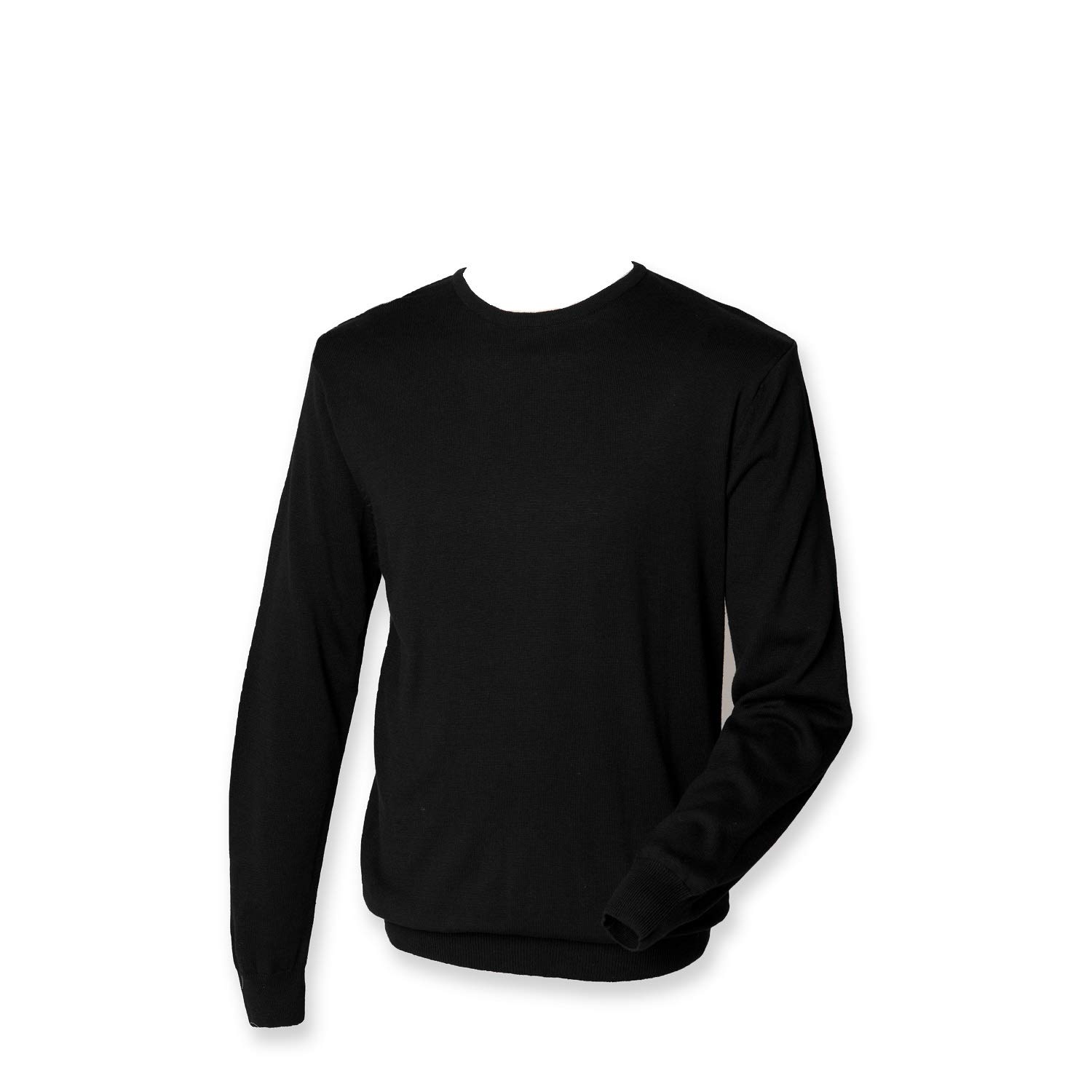 Henbury Lightweight Crew Neck Sweater : Color - Black : Size - XL
