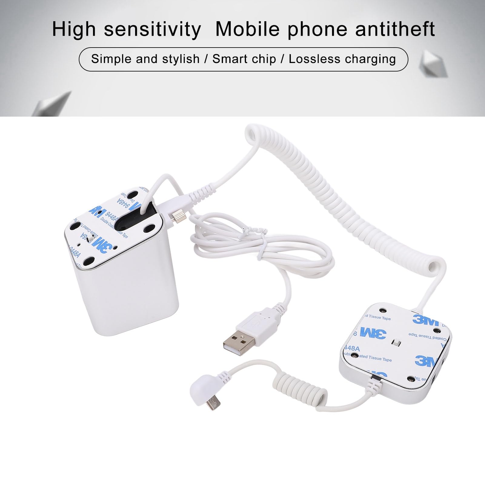 Porta micro USB Espositore per Telefono Cellulare Antifurto, con Allarme di Sicurezza 95-120 DB, Supporto per Telefono Antifurto per Sale Espositive, Negozio (per Android)