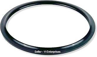 Outer Lid Rubber Gasket compatible for 4 Litre Prestige Delux Alpha Svachh Stainless Steel Pressure Cooker. Outer Lid Dimeter is 22 cm (Packof 1) (Black Color)