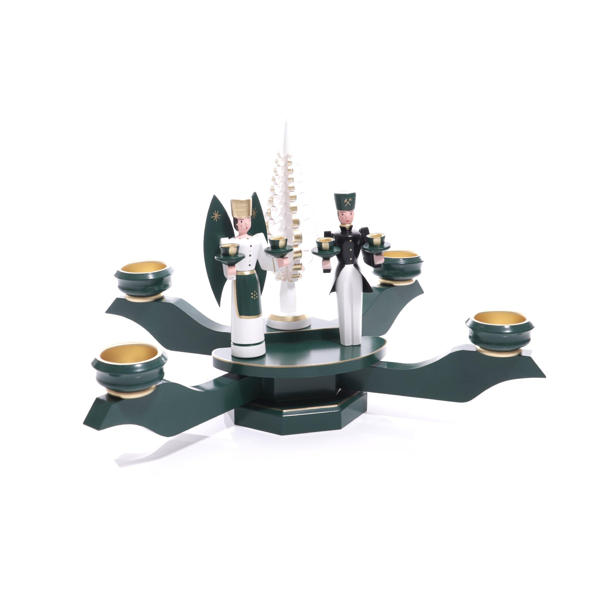 Lustre de table de Noël Seiffen pour bougie en cire ambiance chalet