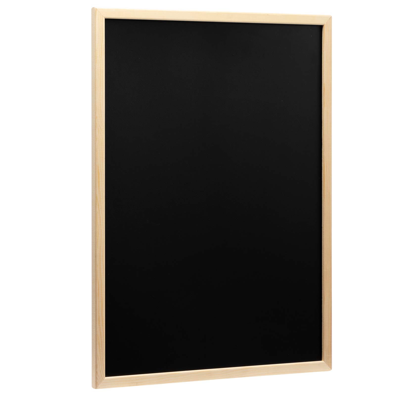 DOEWORKS Tableau Noir A2 60 x 45cm, Tableau à Craie Mural pour Maison École Cuisine Bureau, Cadre en Bois