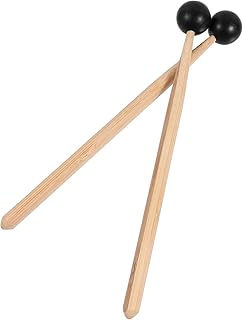 Happyyami Bell Mallets Wood Drum Sticks Wood Tip Drumstick Wood Mallet Percussion Sticks Xylophone Drum Sticks Innovative Non- Slip Drumsticks Fundamental Series Mallets 2Pcs Drum Percussion Mallet