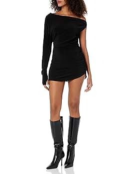 Norma Kamali Women's One Sleeve Drop Shoulder Side Drape
