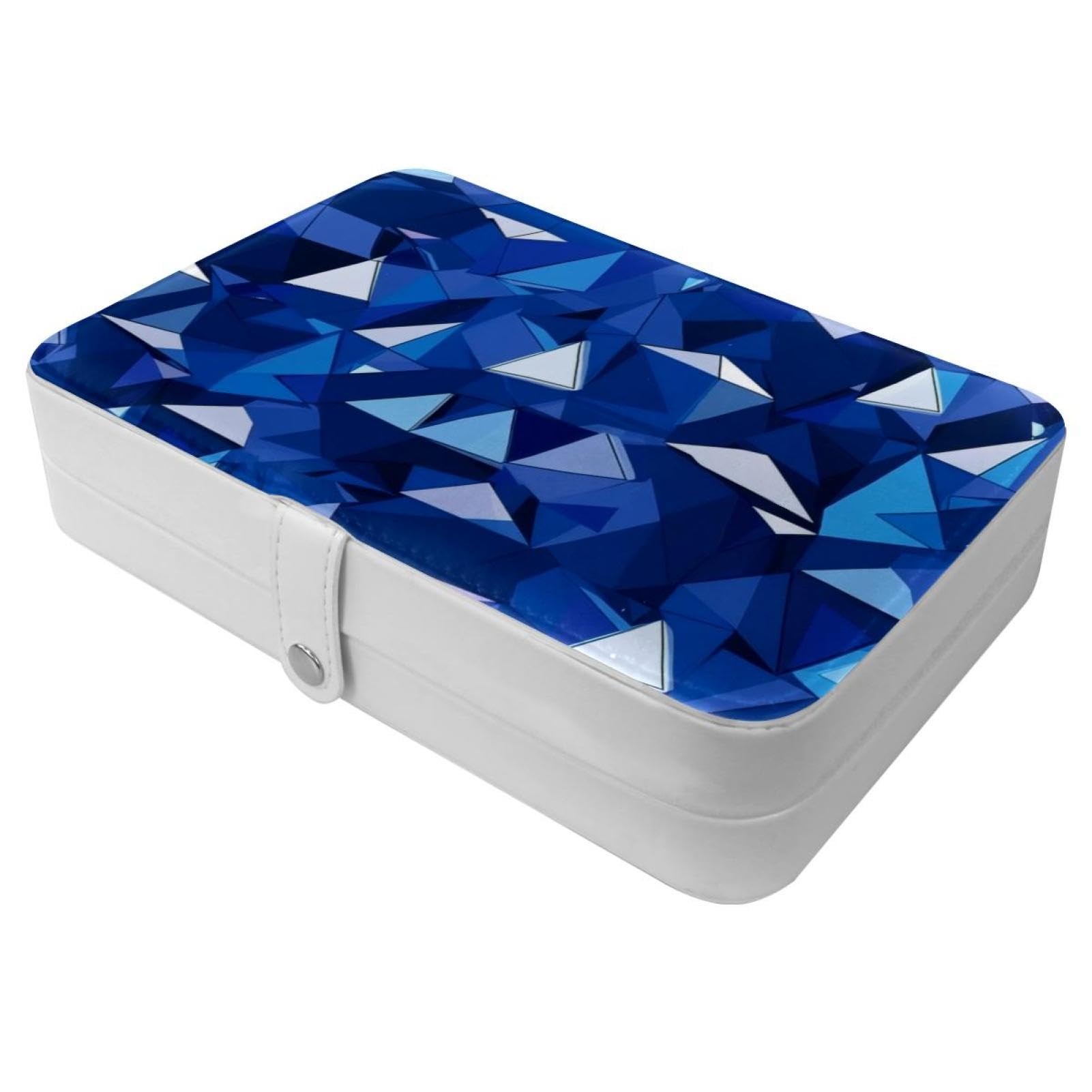 Boîte à bijoux avec boucle en métal robuste et écrin protecteur bleu pour vos colliers