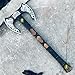 DARK WARRIOR- Handmade Viking Double Headed Axe Real Battle Two Sided Twin Blade Axe with Solid Handle, Leather Sheath Best Gift for Him Viking Lover.
