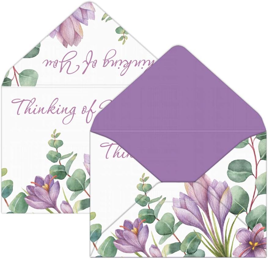 KindNotes Glass Keepsake Gift Jar with Blank Papers to Write-Your-OWN Messages - Botanical Thinking of You Design