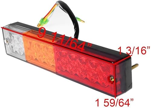 Miniatura 3 de 20 LED Camión Remolque luz trasera luz de señal de giro, Lámpara trasera de luz de stop luz de reversa, 3 W 12 V rojo-amber-blanco impermeable