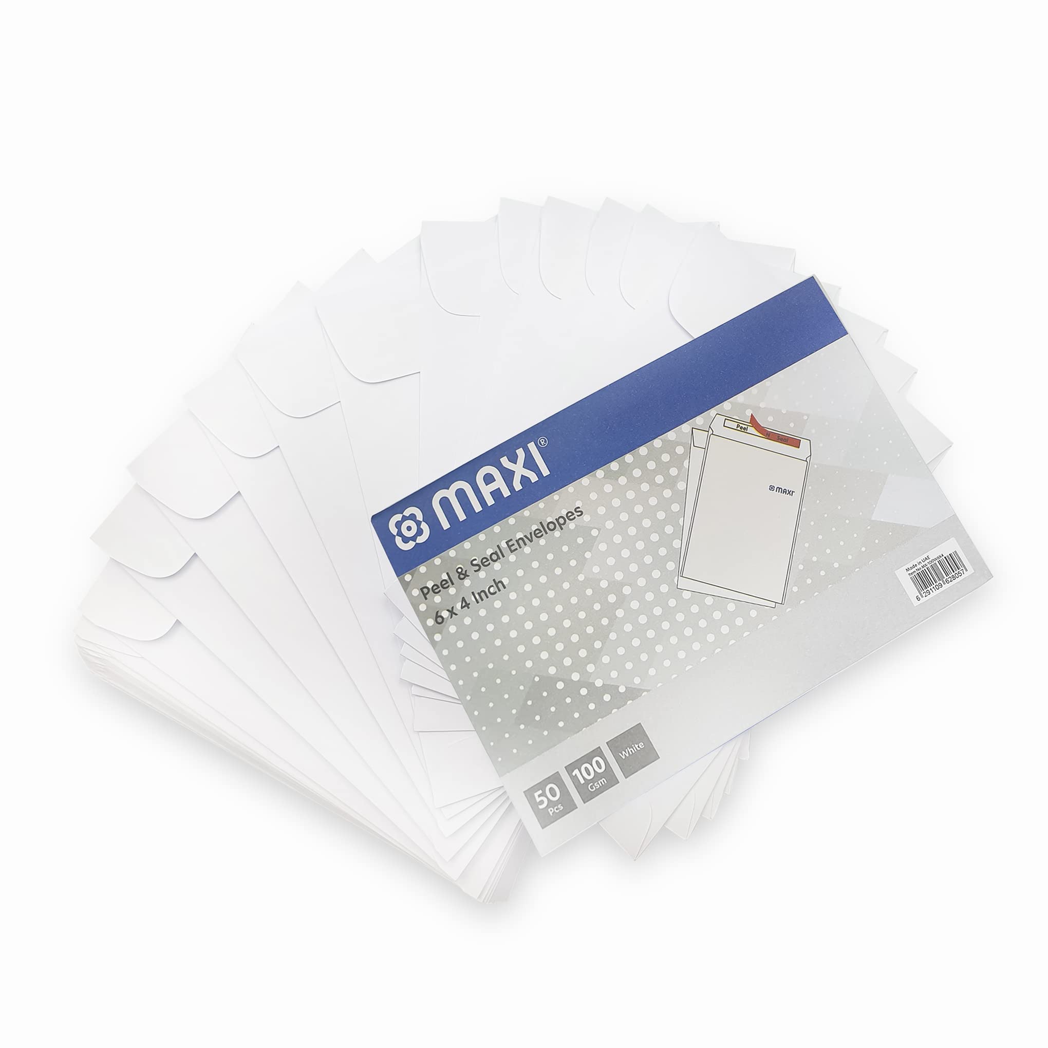 White Envelopes 100Gsm 15.2 cm X 10.2 cm Peel & Seal 50Pcs In a Pack
