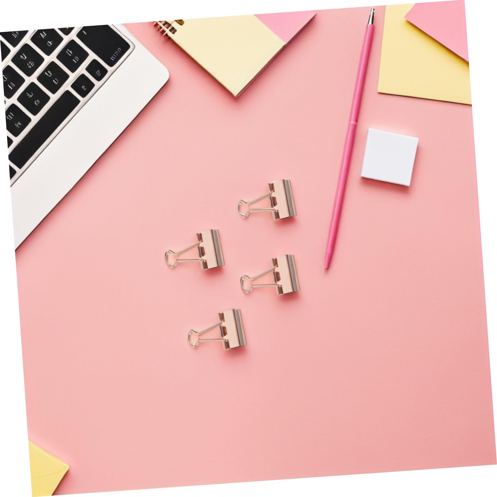PLAFOPE 100 Pezzi Clip in Metallo Oro Rosa Fermagli Piccoli per Ufficio Scuola e Journaling Morsetti Eleganti per Documenti e Organizer Portatili