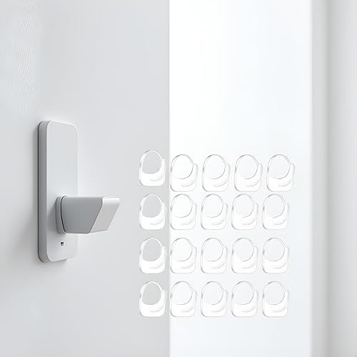 Miniatura 2 de 20 ganchos de pared adhesivos transparentes para colgar, pequeños ganchos adhesivos de plástico, ganchos adhesivos de acrílico transparente para
