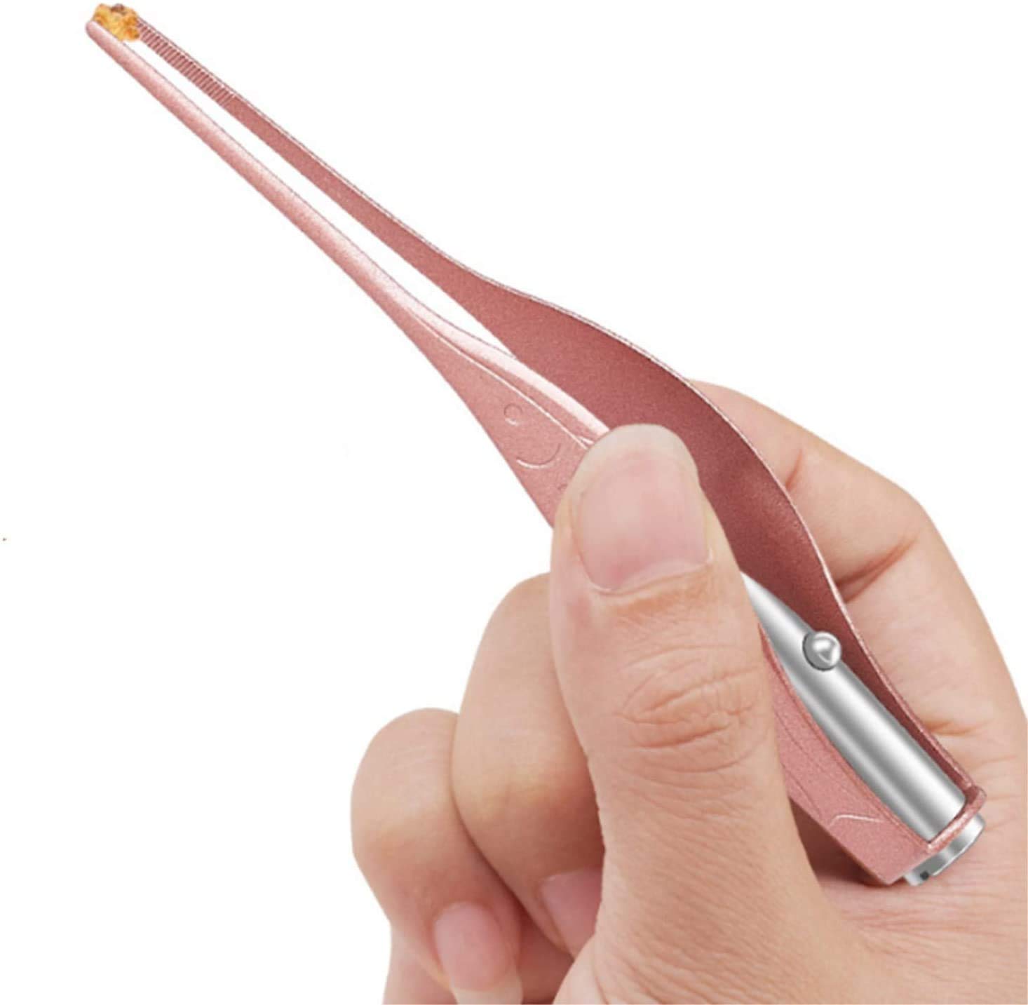 耳かき ライトLEDライト付き みみかき ピンセット 耳掃除 子供用 ステンレス製 ミミ光棒 イヤークリーナー 家庭用 子供用 収納ケース付 ピンセット(ピンク-1点)